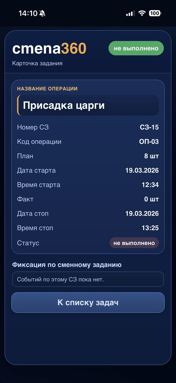 Карточка задания со статусом не выполнено